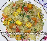 Рис с овощами и сыром
