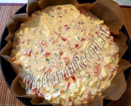 гороховый пирог с сыром и помидорами рецепт
