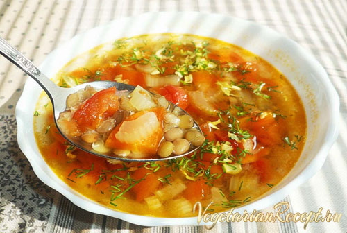 вегетарианский чечевичный суп