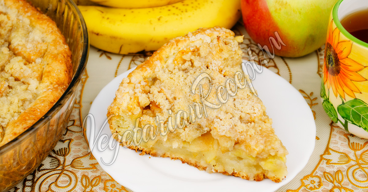 Пирог с яблоками и бананом рецепт – Русская кухня: Выпечка и десерты. «Еда»