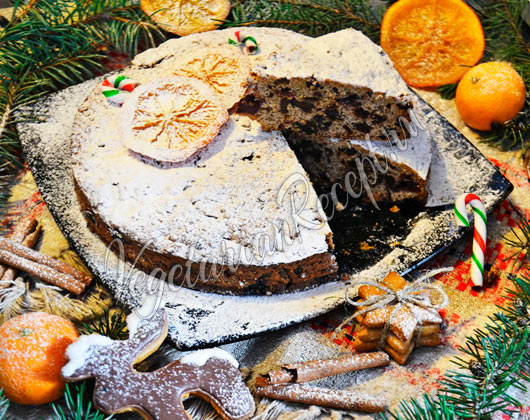 Английский рождественский кекс с сухофруктами и орехами