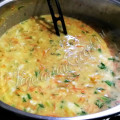 Добавить в суп сыр и укроп