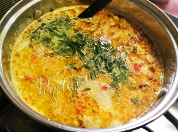 Густой суп с овощами и рисом
