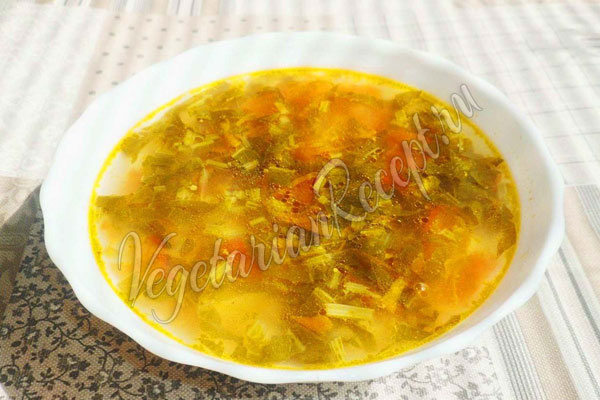 Постный рецепт супа из щавеля