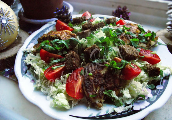 Вегетарианский рецепт салата Цезарь